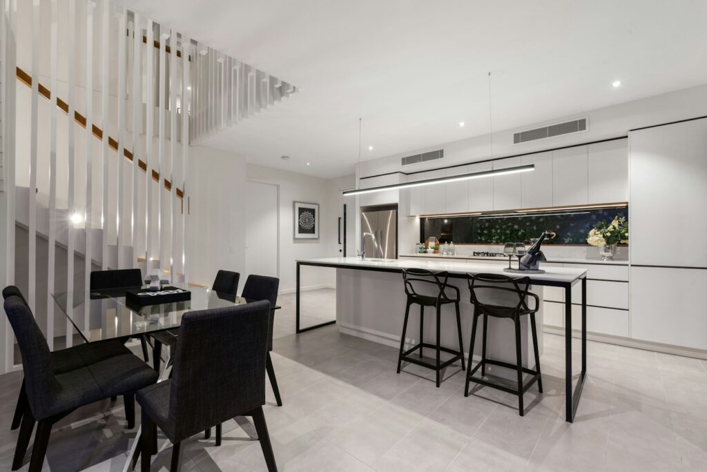 Contemporary interior with engineered timber flooring
