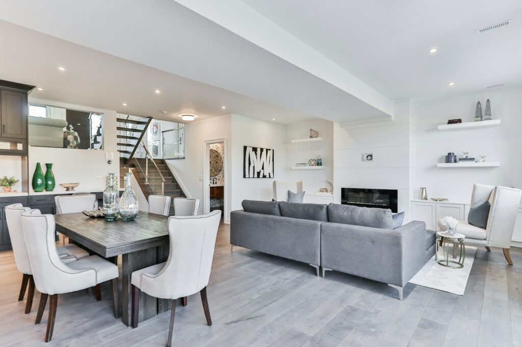 Open-plan home with stylish flooring